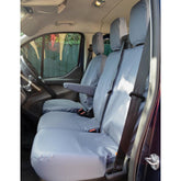 Ford Transit Van 2014 On Driver And Front Double Passenger Seat Covers (No Worktray) - Grey